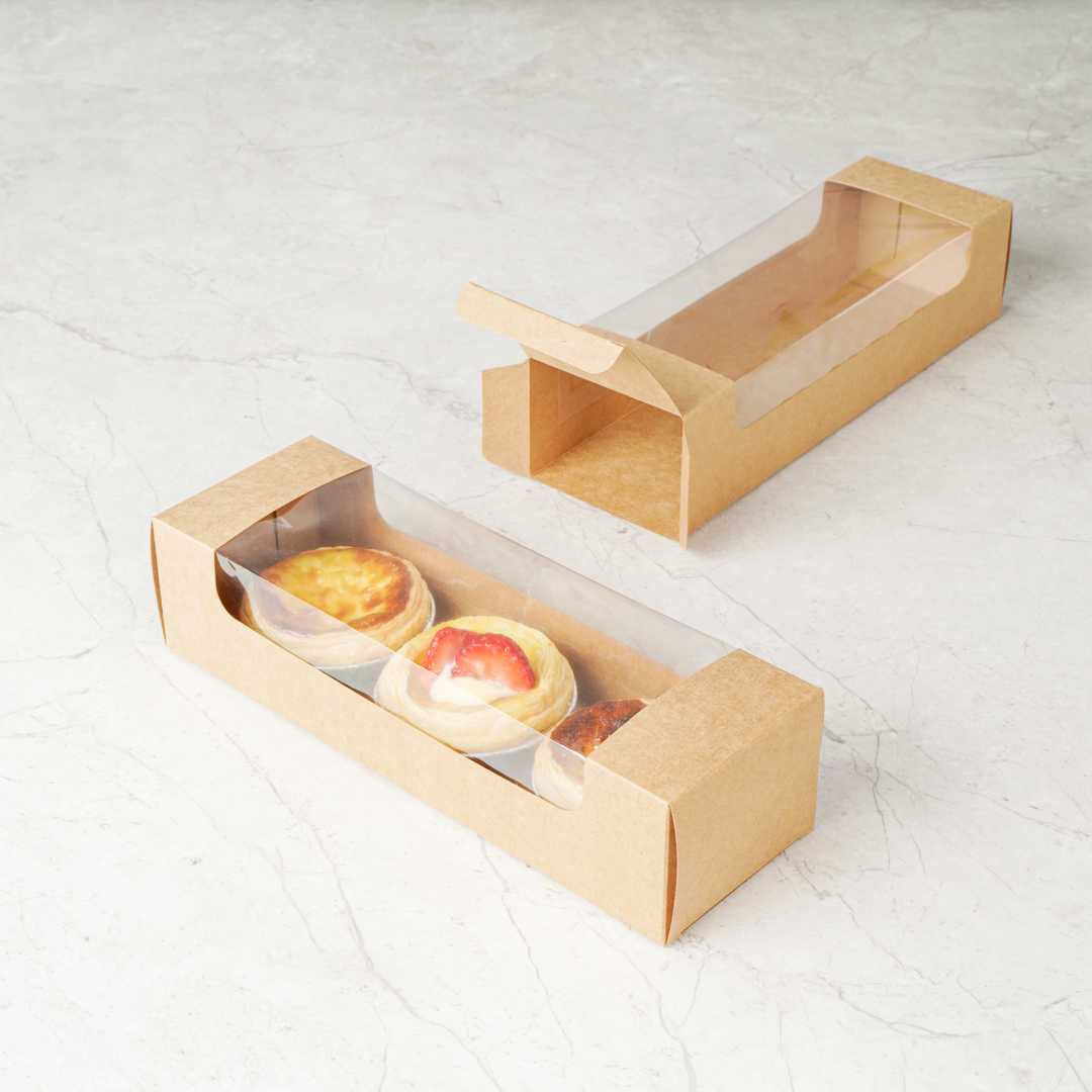 Pastery Window Pastry Tek Kraft Paper Pastry / Cake Box - with Window - 9 3/4