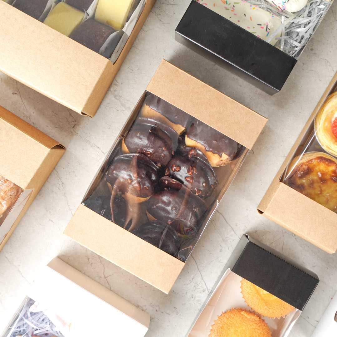 Lr Pastry Pastry Tek Kraft Paper Pastry / Cake Box - with Window - 7 3/4