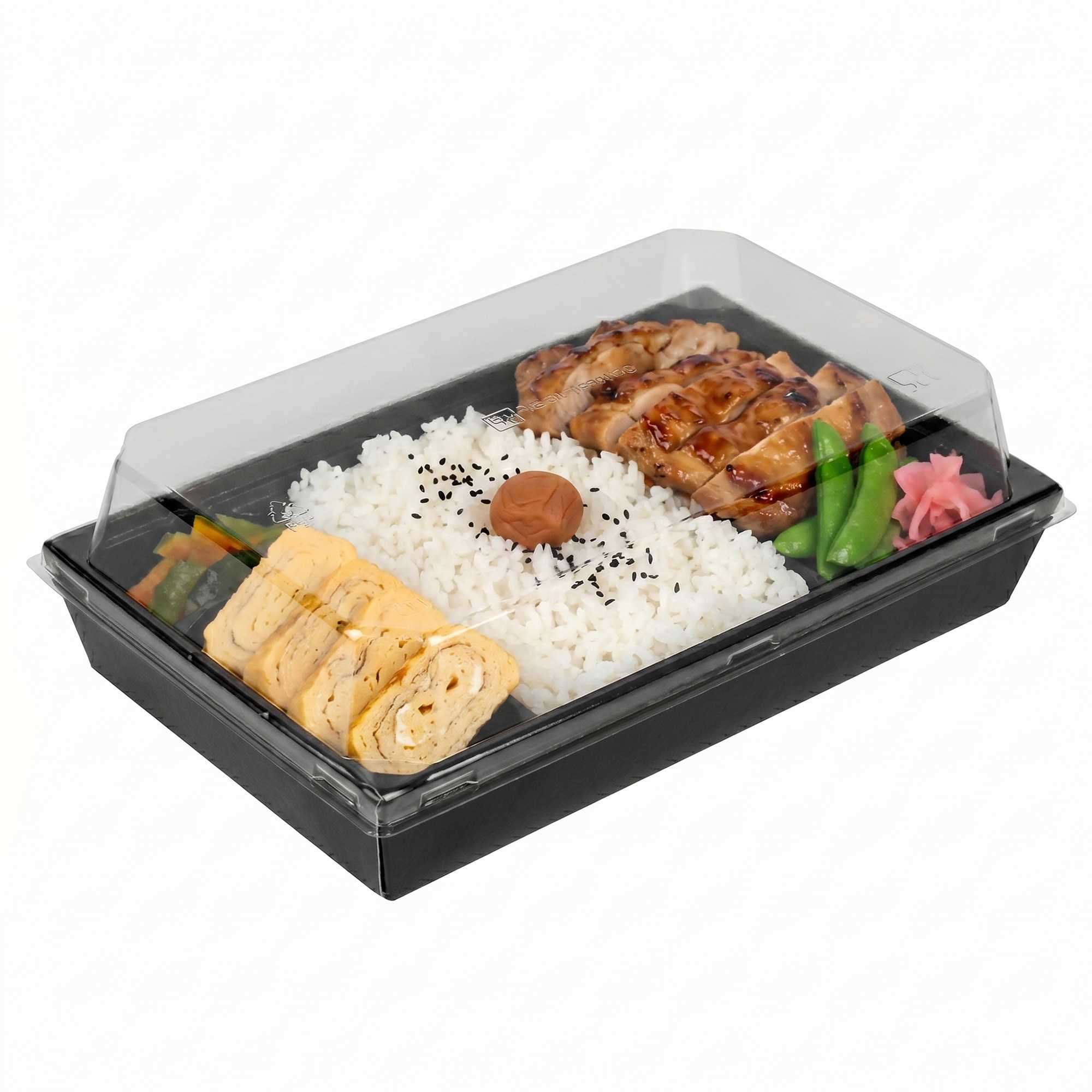 Matsuri Vision Rectangle Black Paper Medium Sushi Tray - 8" x 5" x 1 1/2" - 500 count box