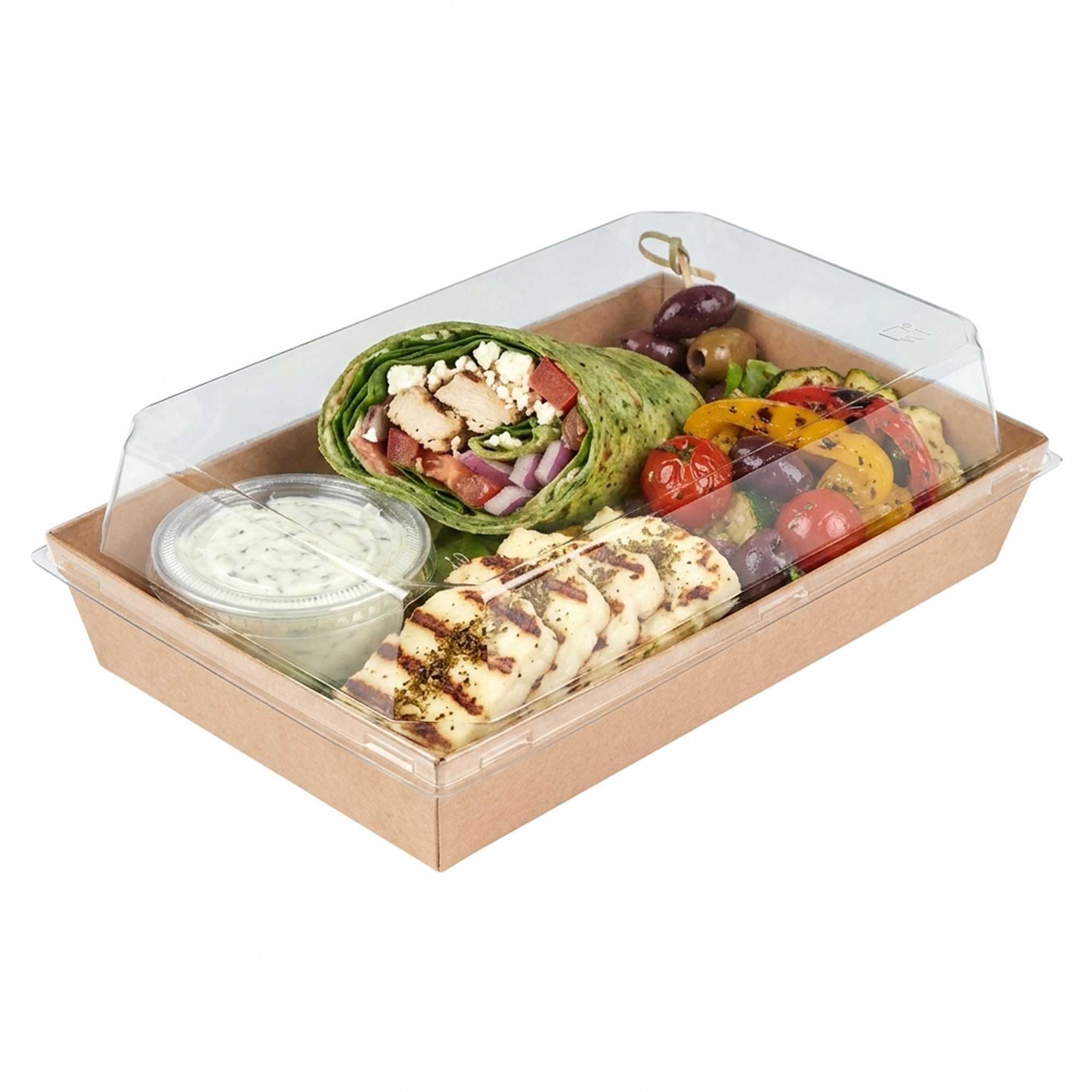 Matsuri Vision Clear Plastic Lid - Fits Medium Sushi Tray - 100 count box