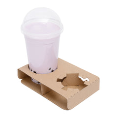 Saving Nature Kraft Paper Convertible Drink Carrier - Fits 2 or 4 Cups - 8 1/2