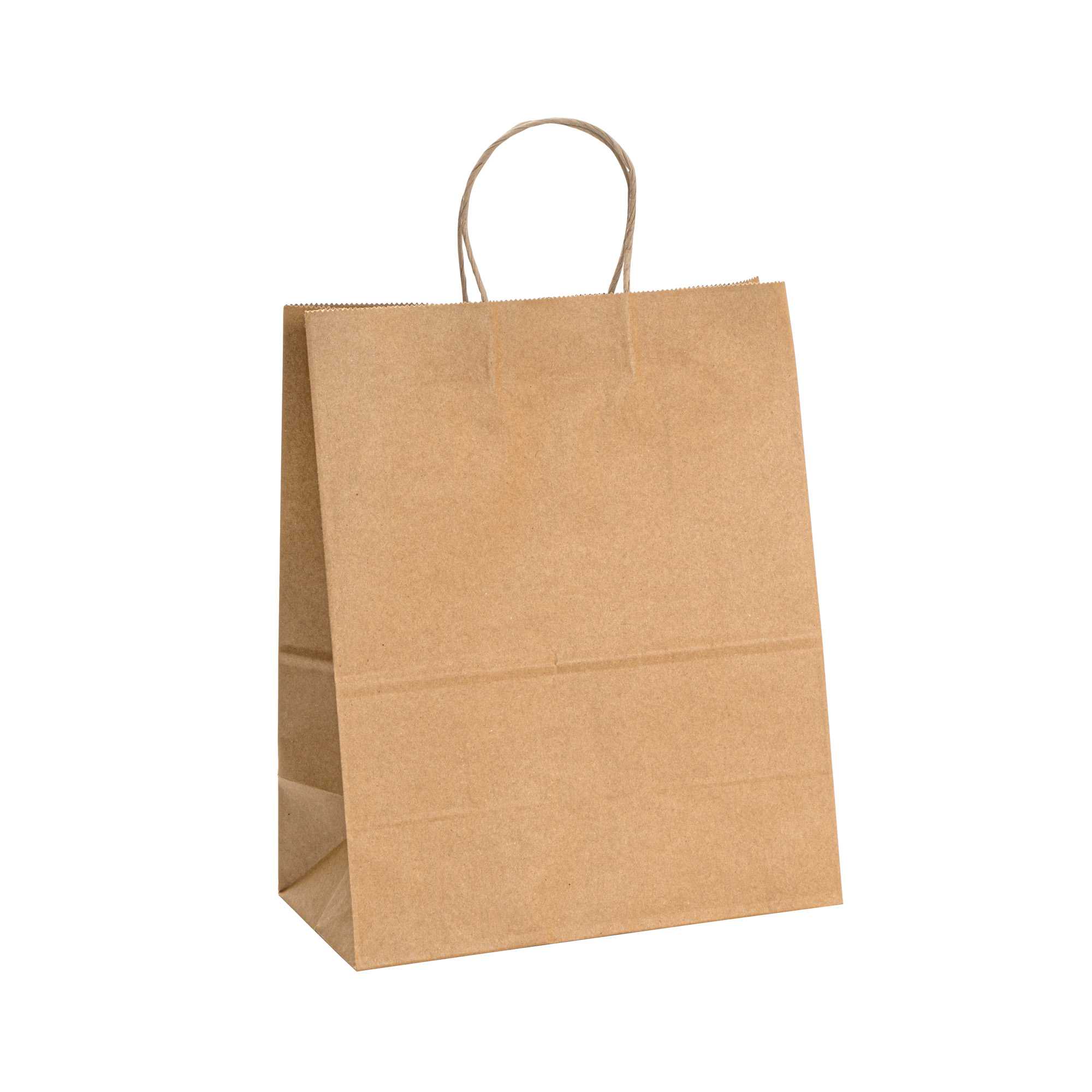Saving Nature Kraft Paper Retail Bag - with Handles - 10 1/4" x 5 1/2" x 12 1/2" - 100 count box
