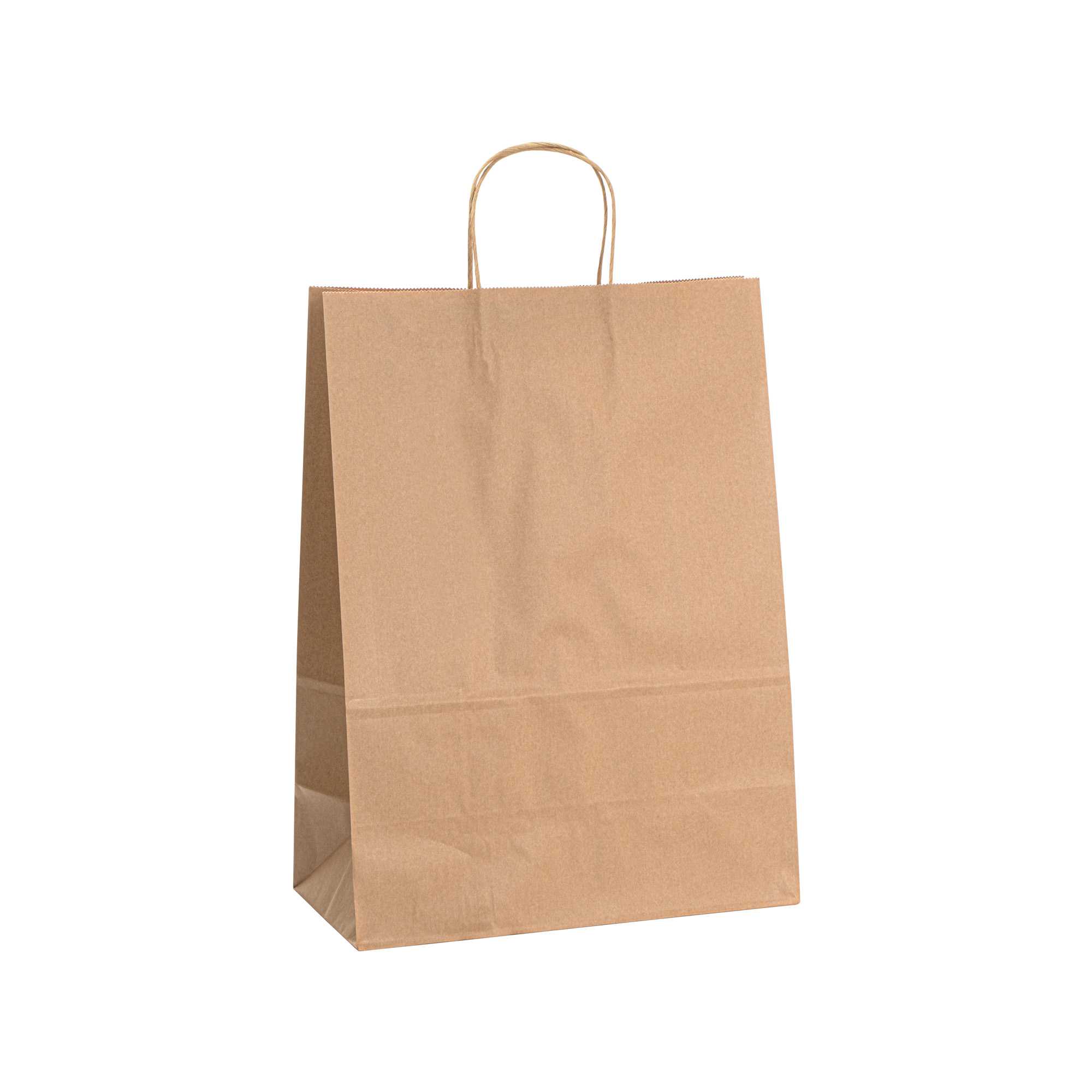 Saving Nature Kraft Paper Retail Bag - with Handles - 12 1/2" x 6 1/4" x 17" - 100 count box