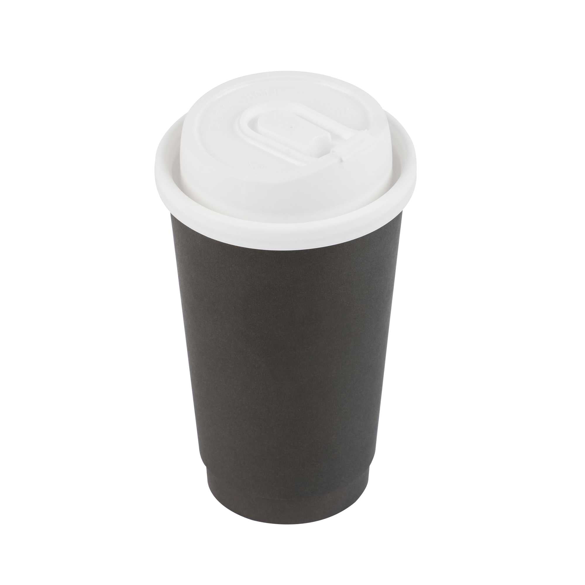 Restpresso White Plastic Coffee Cup Lid - with Detachable Plug, Fits 8, 12, 16 and 20 oz - 500 count box