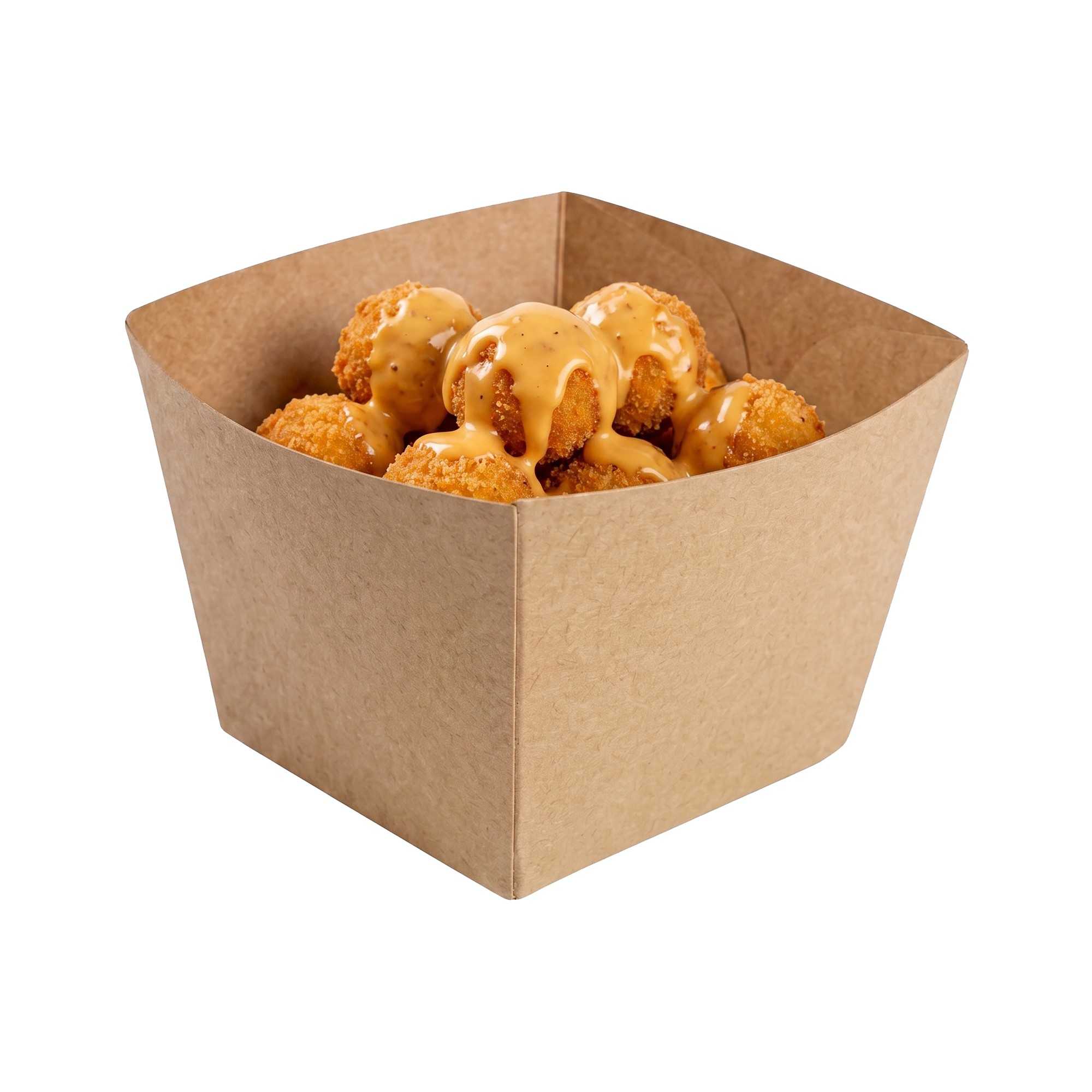 Bio Tek Square Kraft Paper Snack Box - 4 1/4" x 4 1/4" x 3 1/4" - 200 count box