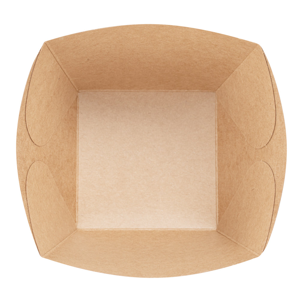 Bio Tek Square Kraft Paper Snack Box - 4 1/4