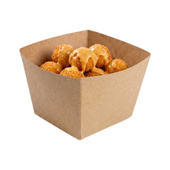 Bio Tek Square Kraft Paper Snack Box - 4 1/4