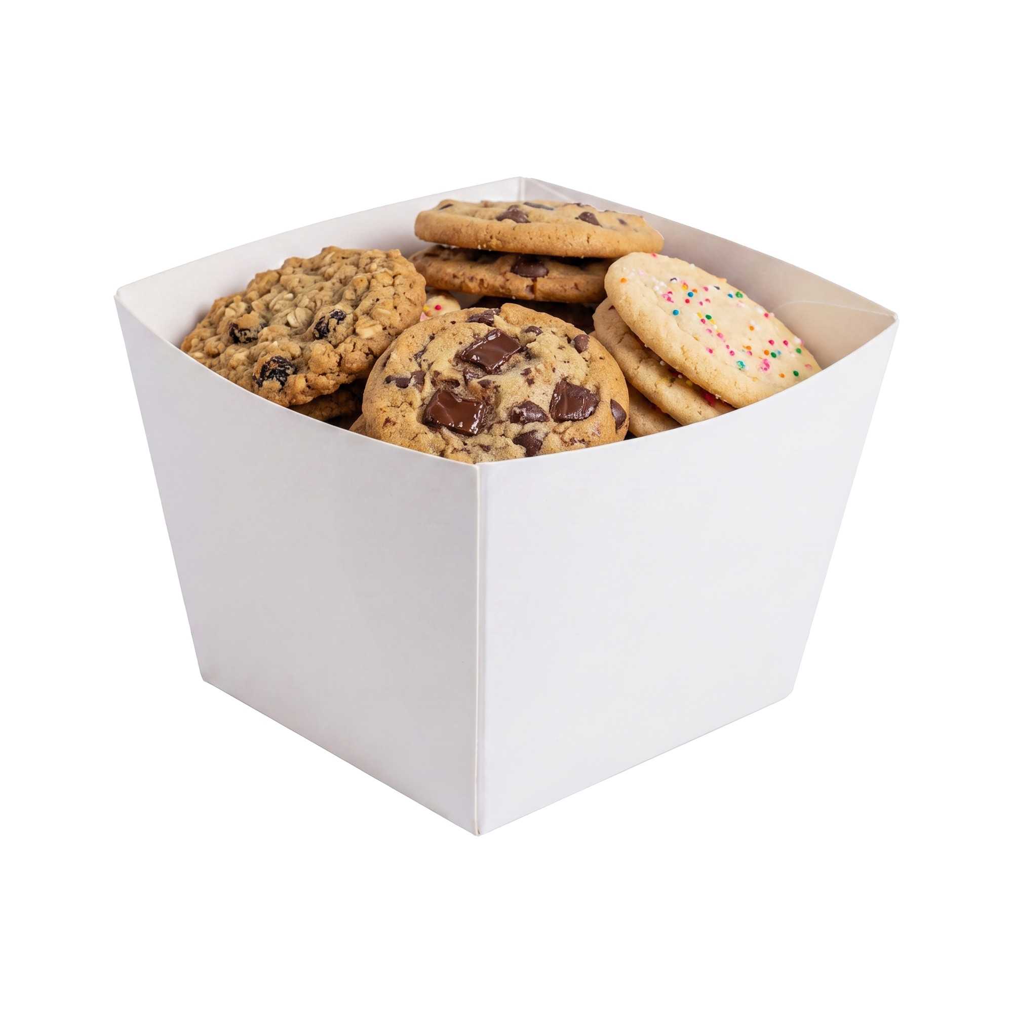 Bio Tek Square White Paper Snack Box - 4 1/4" x 4 1/4" x 3 1/4" - 200 count box
