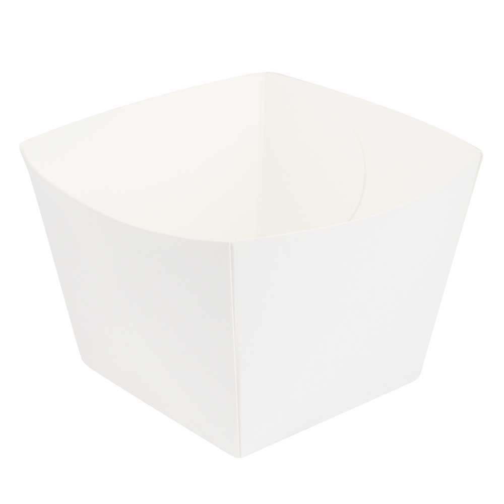 Bio Tek Square White Paper Snack Box - 4 1/4" x 4 1/4" x 3 1/4" - 800 count box