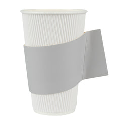Restpresso Gray Paper Coffee Cup Sleeve - with Handle, Fits 12 / 16 / 20 oz Cups - 1000 count box