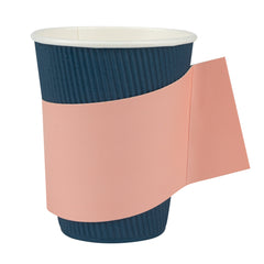 Restpresso Nude Paper Coffee Cup Sleeve - with Handle, Fits 12 / 16 / 20 oz Cups - 1000 count box