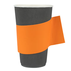 Restpresso Orange Paper Coffee Cup Sleeve - with Handle, Fits 12 / 16 / 20 oz Cups - 1000 count box