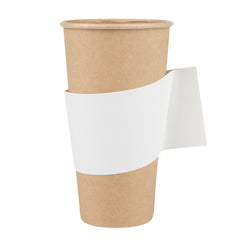 Restpresso White Paper Coffee Cup Sleeve - with Handle, Fits 12 / 16 / 20 oz Cups - 1000 count box