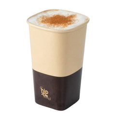 Hip 2 Be Square 16 oz Kraft and Brown Paper Hot / Cold Drinking Cup - Single Wall - 3 1/4