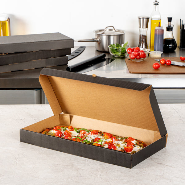 Choice 16" x 8" x 1 1/2" Kraft Corrugated Plain Bakery Box - 50/Bundle Choice 16" x 8" x 1 1/2" Kraft Corrugated Plain Bakery Box - 50/Bundle