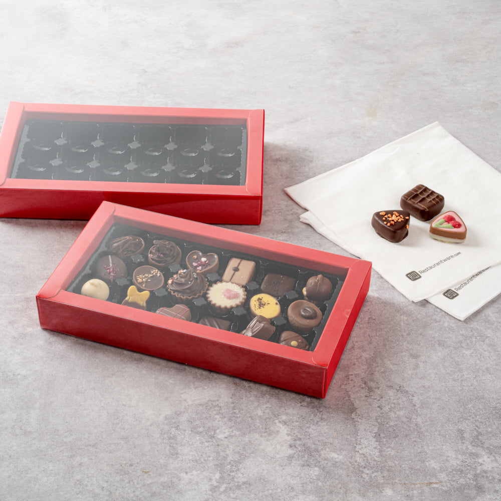 Rectangle Sweet Sweet Vision Rectangle Red Paper Candy / Chocolate Boxes - 18 ...