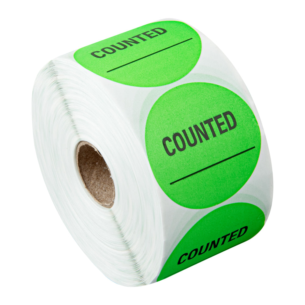 Label Tek Green Paper Counted Inventory Label - 2