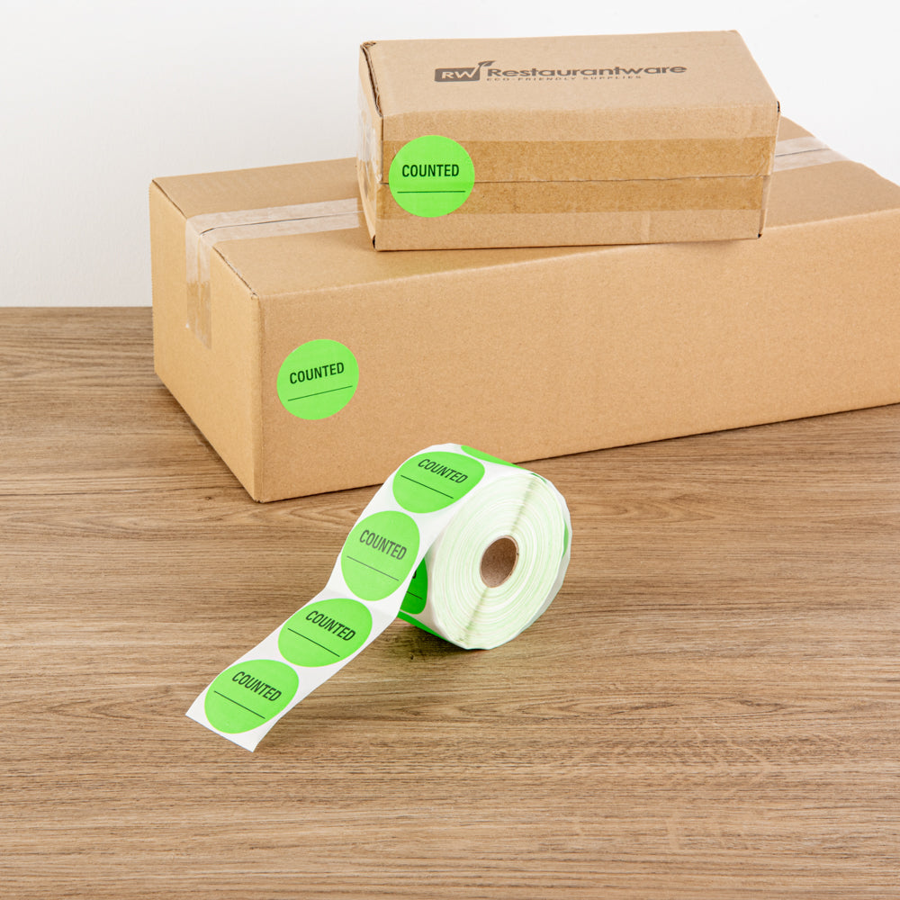 Label Tek Green Paper Counted Inventory Label - 2" x 2" - 1000 count roll