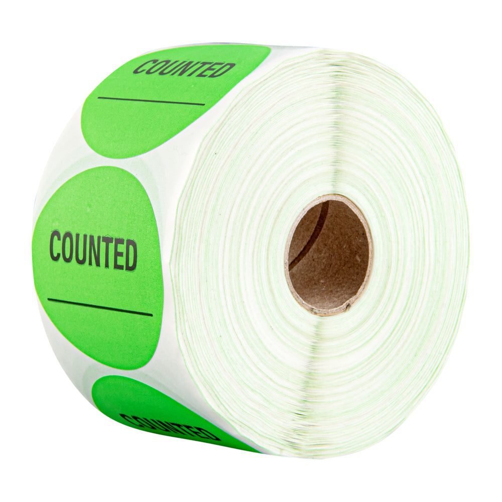 Label Tek Green Paper Counted Inventory Label - 2