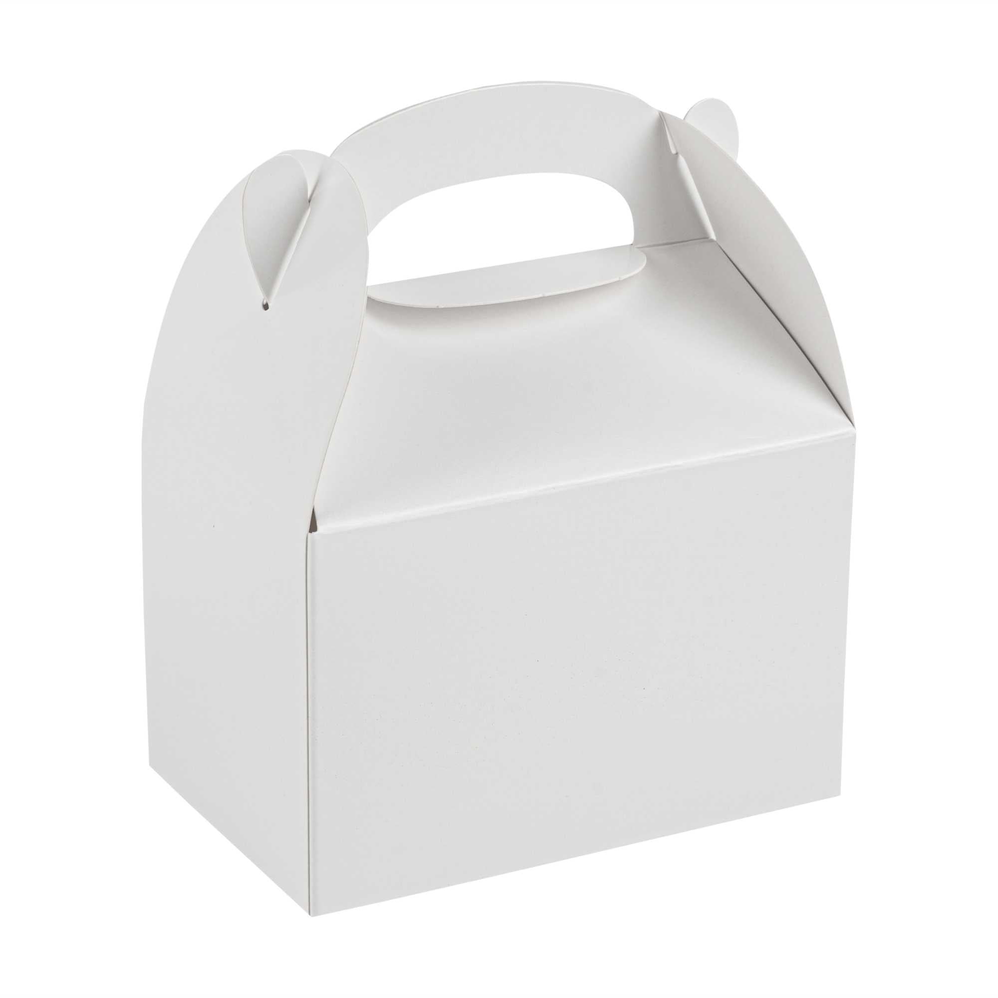 Bio Tek White Paper Gable Box / Take Out Container - Greaseproof - 4" x 2 1/2" x 2 1/2" - 1000 count box