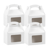 Bio Tek White Paper Gable Box / Take Out Container - Greaseproof, with Window - 4" x 2 1/2" x 2 1/2" - 100 count box
