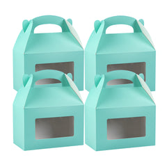 Bio Tek Turquoise Paper Gable Box / Lunch Box - with Window - 8 1/2