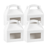 Bio Tek White Paper Gable Box / Take Out Container - Greaseproof, with Window - 8 1/2" x 4 3/4" x 5 1/2" - 100 count box