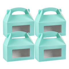 Bio Tek Turquoise Paper Gable Box / Lunch Box - with Window - 9 1/2