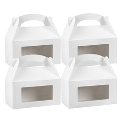 Bio Tek White Paper Gable Box / Lunch Box - Greaseproof, with Window - 9 1/2
