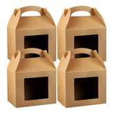 Bio Tek Kraft Paper Gable Box / Take Out Container - Greaseproof, with Window - 10" x 7" x 8" - 100 count box