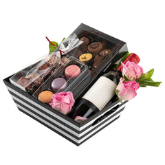 Chef 101 Black and White Stripe Paper Large Gift Box / Market Tray - 9 1/4