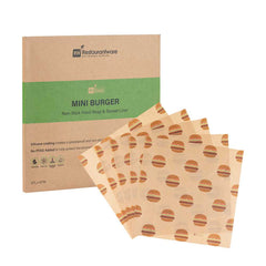 Chef 101 No PFAS Added Kraft Paper Food Wrap and Fry Basket Liner - Mini Burger, Greaseproof - 12