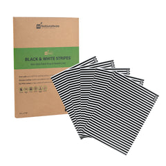 RW Base No PFAS Added Black and White Stripe Paper Food Wrap and Basket Liner - Greaseproof - 15