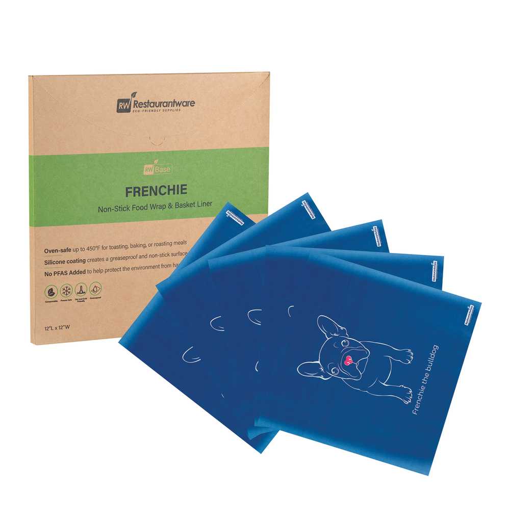Chef 101 No PFAS Added Frenchie Paper Bakery Wrap and Basket Liner - Greaseproof - 12" x 12" - 2000 count box