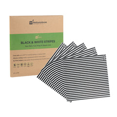 RW Base No PFAS Added Black and White Stripe Paper Bakery Wrap and Basket Liner - Greaseproof - 12