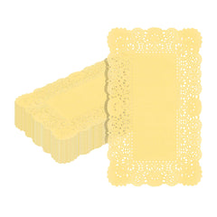 Pastry Tek Rectangle Orange Paper Doilies - Lace - 12