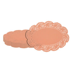 Pastry Tek Oval Coral Paper Doilies - Lace - 9