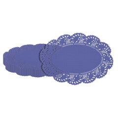 Pastry Tek Oval Purple Paper Doilies - Lace - 9