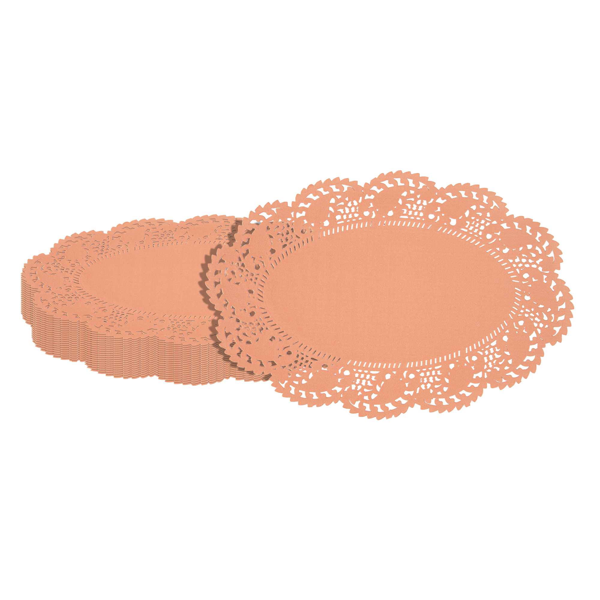 Pastry Tek Oval Coral Paper Doilies - Lace - 12 1/2" x 8 1/2" - 4000 count box