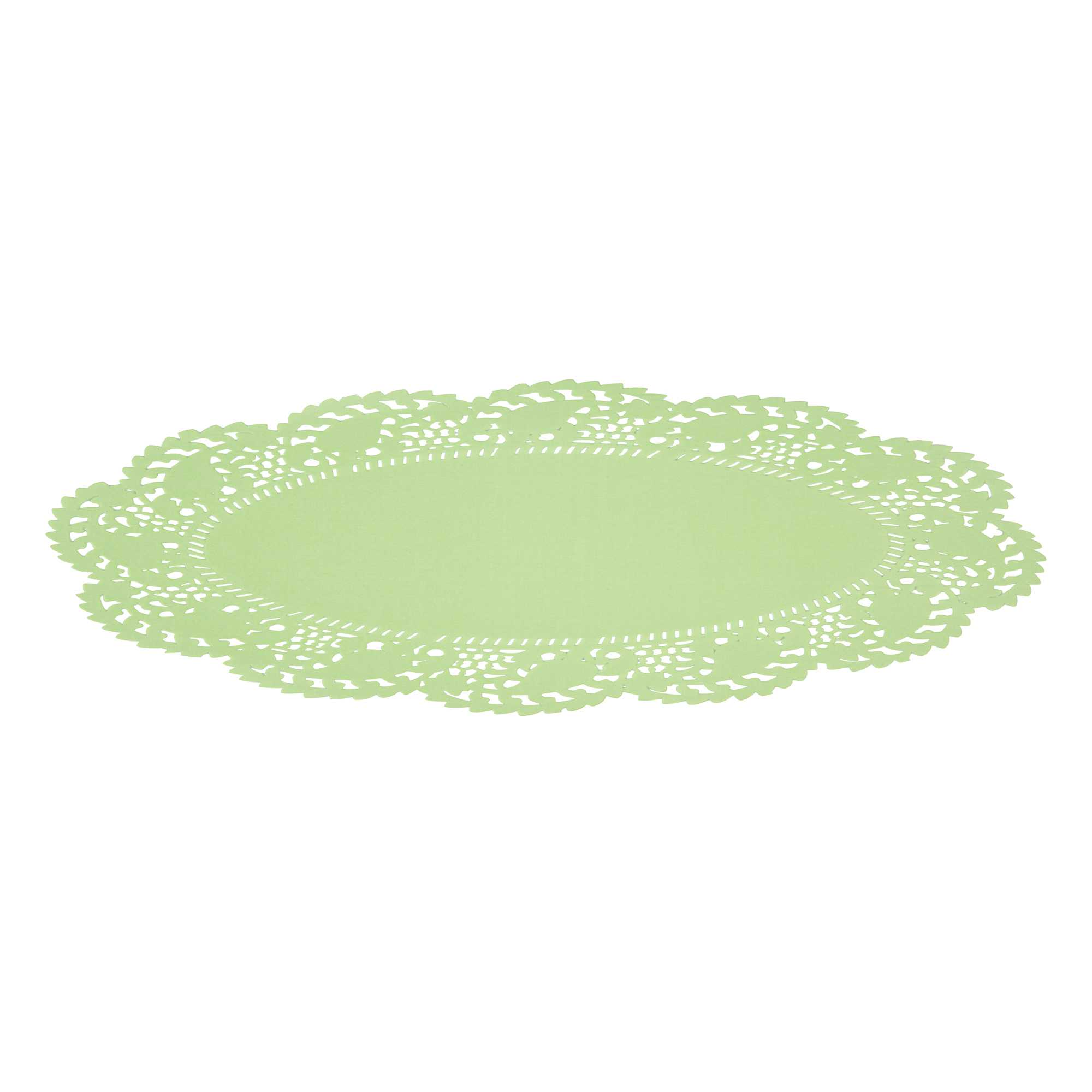 Pastry Tek Oval Green Paper Doilies - Lace - 12 1/2" x 8 1/2" - 4000 count box