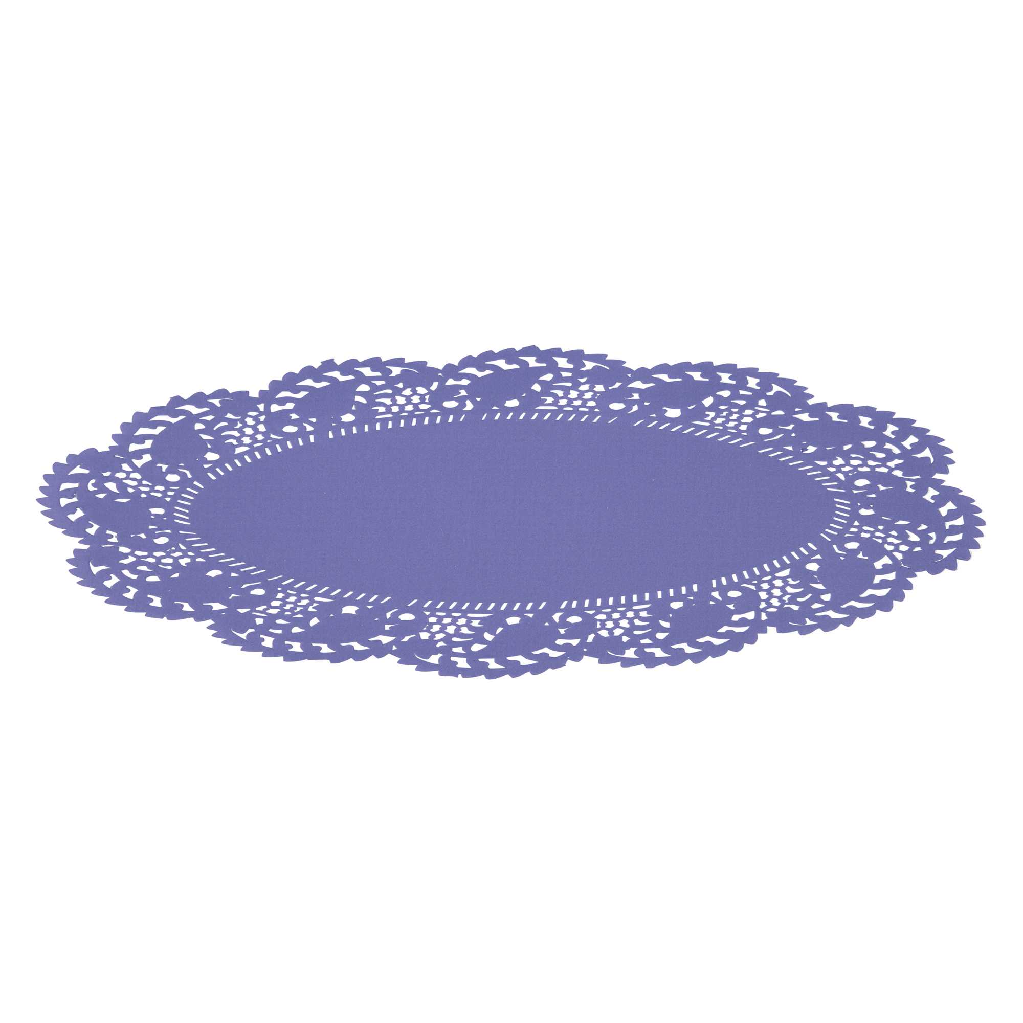 Pastry Tek Oval Purple Paper Doilies - Lace - 12 1/2" x 8 1/2" - 100 count box