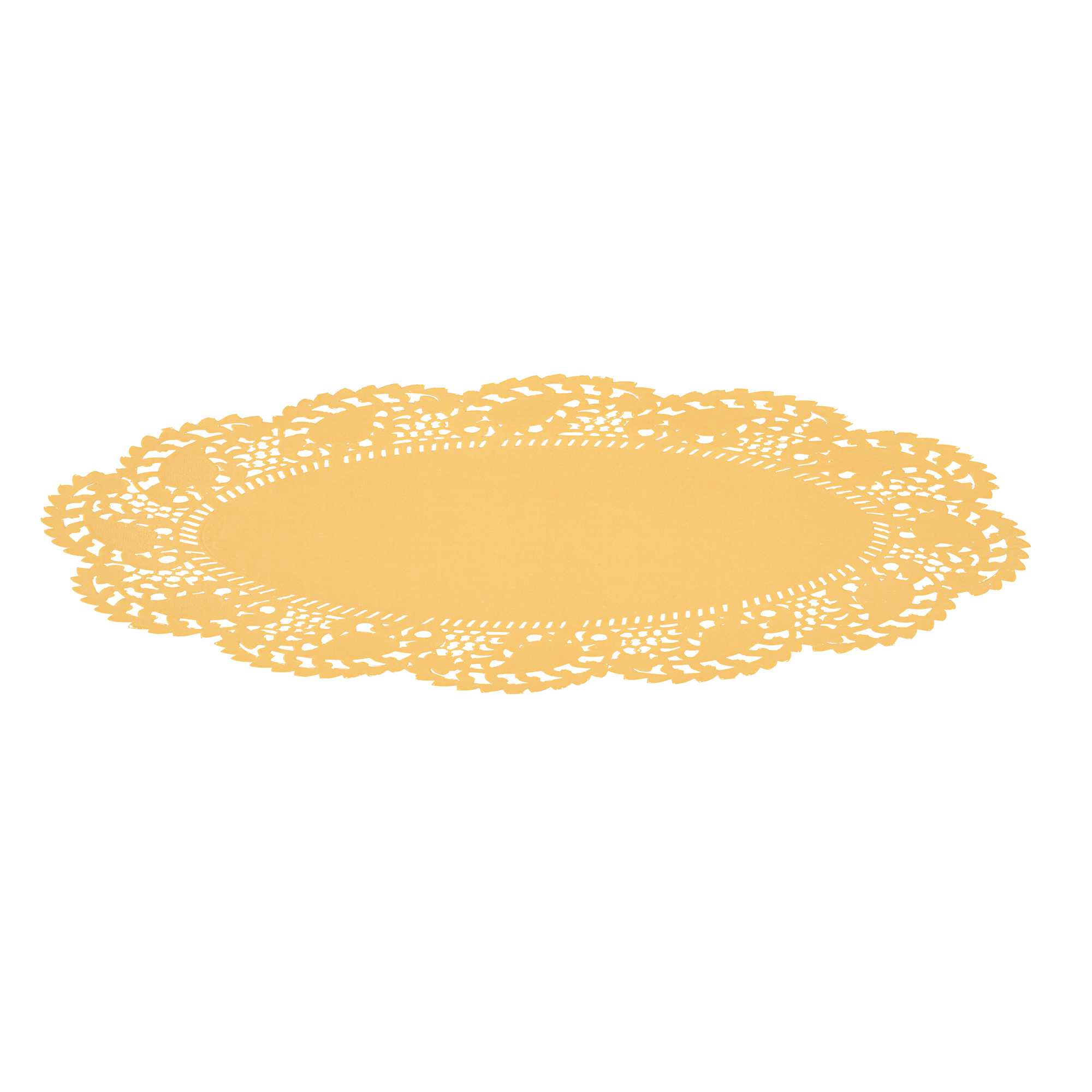 Pastry Tek Oval Orange Paper Doilies - Lace - 12 1/2" x 8 1/2" - 100 count box