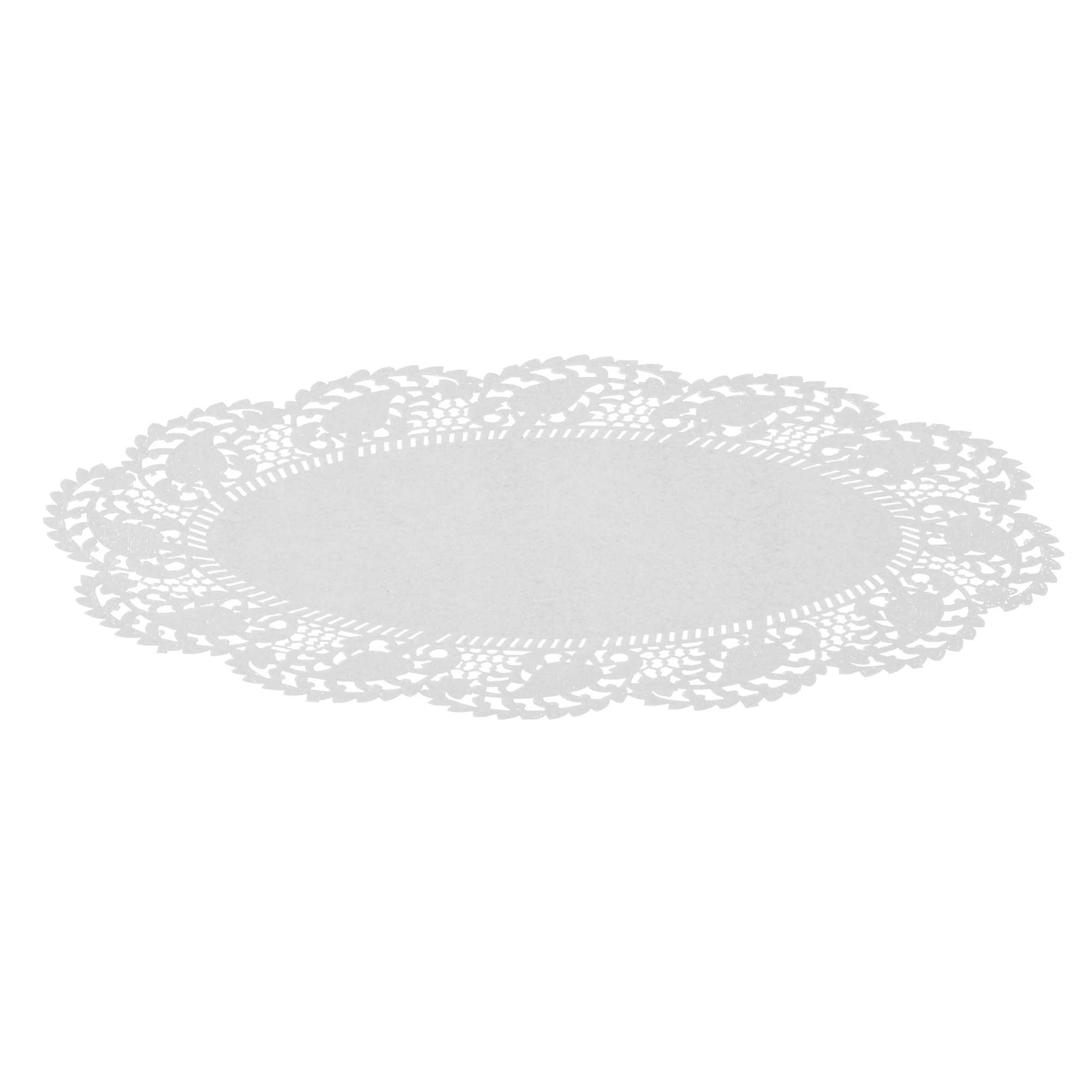 Pastry Tek Oval White Paper Doilies - Lace - 12 1/2" x 8 1/2" - 4000 count box