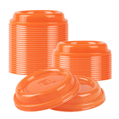 Restpresso Glossy Tangerine Orange Plastic Coffee Cup Lid - Fits 8, 12, 16 and 20 oz - 500 count box