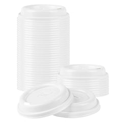 Restpresso Glossy White Plastic Coffee Cup Lid - Fits 8, 12, 16 and 20 oz - 500 count box