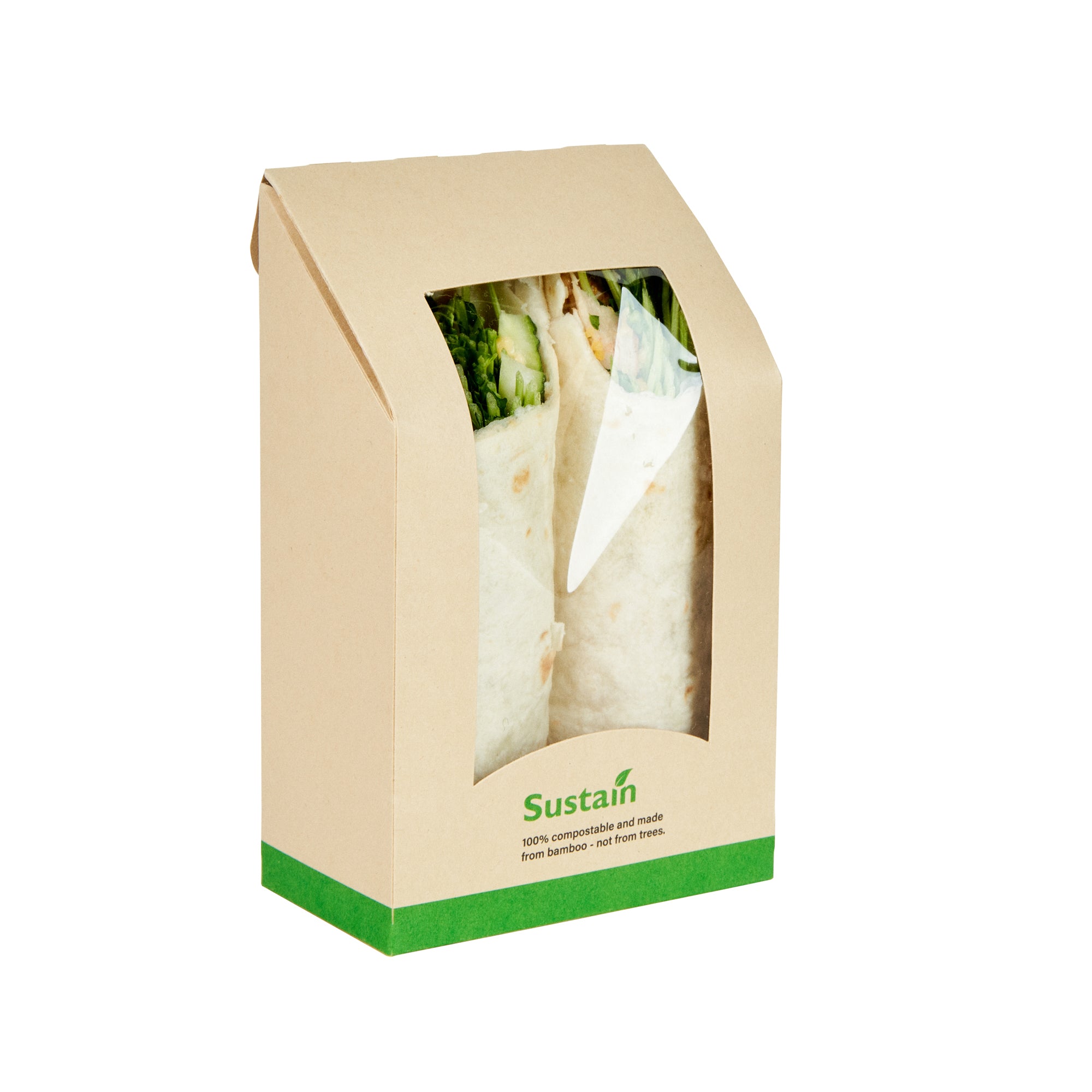 Sustain Bamboo Paper Sandwich / Wrap Take Out Container - with PLA ...