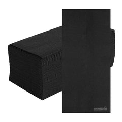Luxenap Rectangle Black Paper Linen-Feel Guest Towel - Air Laid - 15 3/4