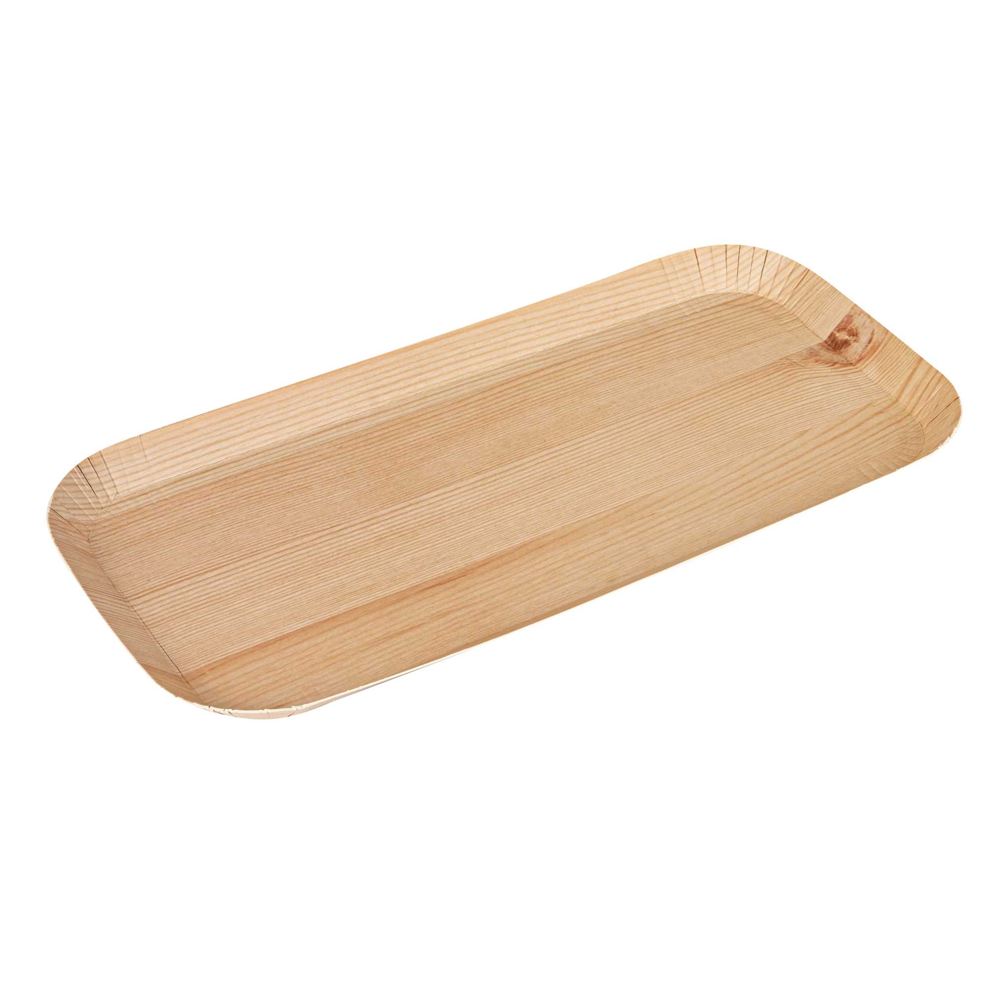 Cater Tek Rectangle Food Tray - Faux Wood - 10 1/2" x 5" - 400 count box