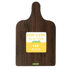 Cater Tek Dark Cardboard Cheese / Charcuterie Board - Faux Wood - 15 3/4