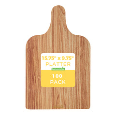 Cater Tek Natural Cardboard Cheese / Charcuterie Board - Faux Wood - 15 3/4